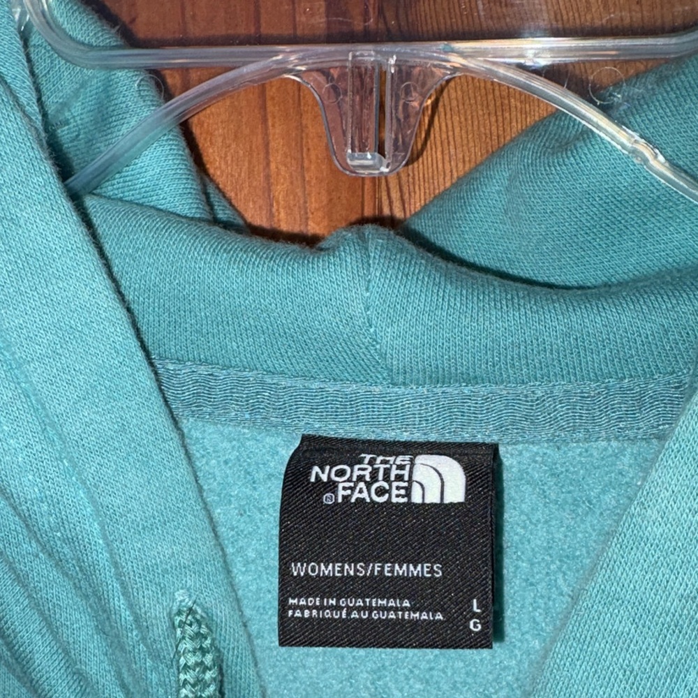 The North Face Aqua Hoodie with Bright Orange Logo - Picture 3 of 4
